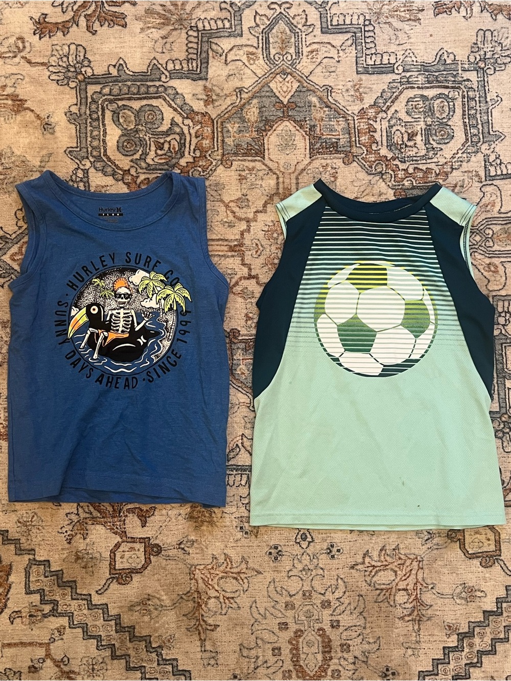 Hurley Blue Graphic Surf Skeleton Tank Top